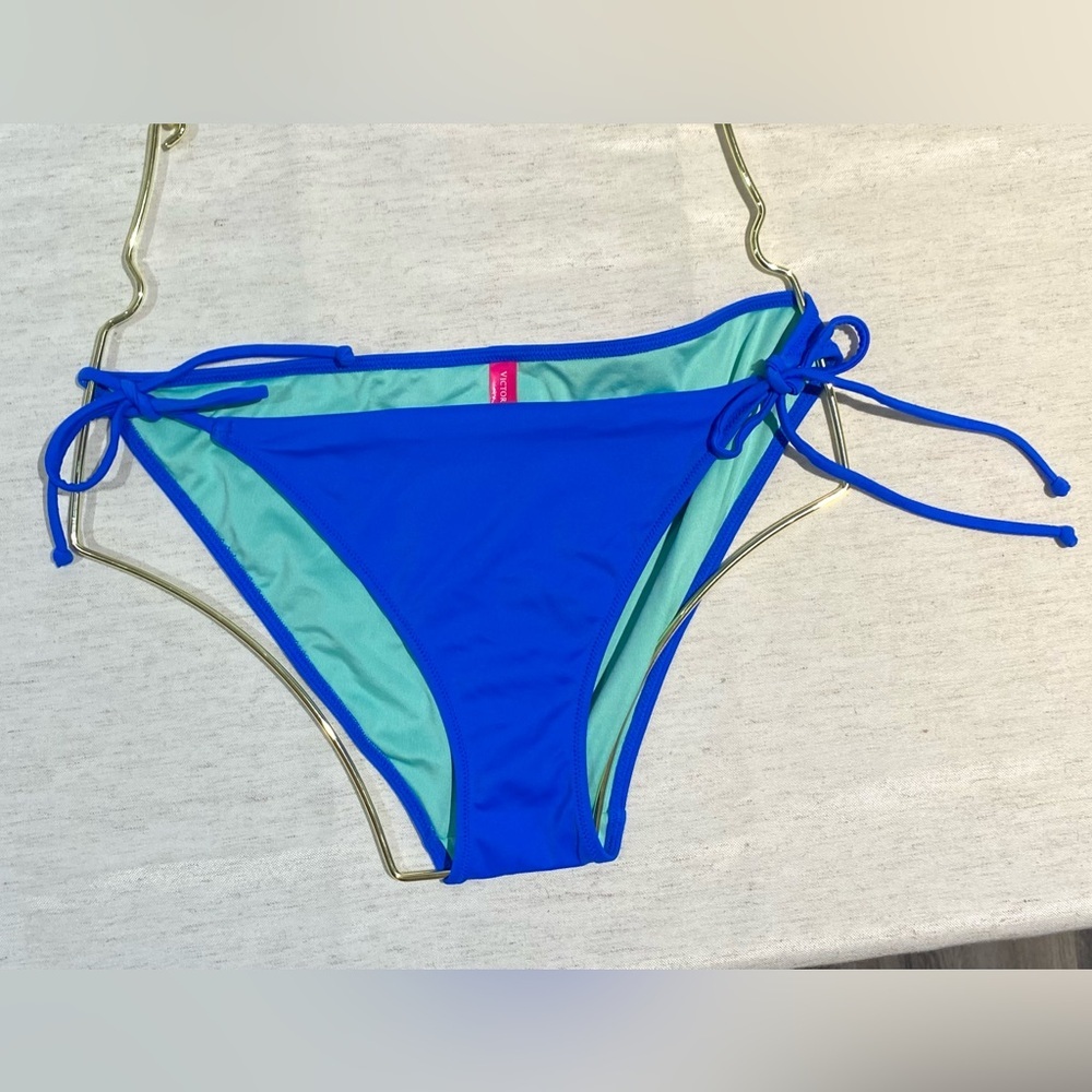 NWOT - Victoria's Secret Blue Adjustable Bikini Bottom